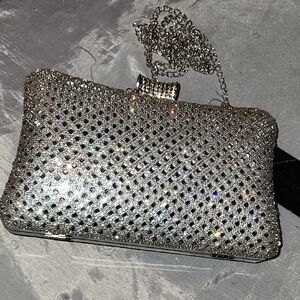 Silver Evening Clutch Hardsided Bnwt Ty TL